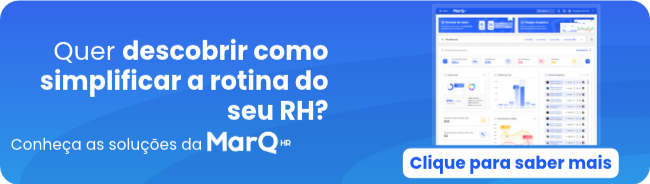 Banner da MarQ HR em tons de azul, com imagem da plataforma e chamada para conhecer soluções que simplificam a rotina do RH. Botão “Clique para saber mais”.