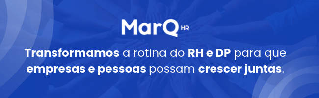 Banner institucional azul da MarQ HR com o logotipo da empresa e a mensagem: “Transformamos a rotina do RH e DP para que empresas e pessoas possam crescer juntas.”