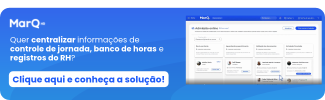 Banner da MarQ HR para simplificar o controle de jornada, banco de horas e registros do RH.